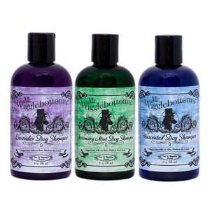Mr. Wigglebottom&#39;s® Gift Pack #3 - 8 oz. Lavender, Rosemary Mint and Unscented Dog Shampoo