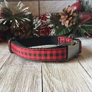 Buffalo Plaid 3/4&quot; Wide Dog Collar