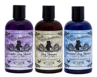 Mr. Wigglebottom's®  Gift Pack #2 - 8 oz. Lavender, Original and Unscented Dog Shampoo