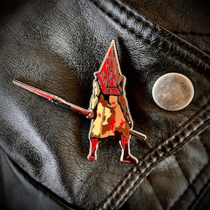 Red Pyramid Thing Enamel Pin