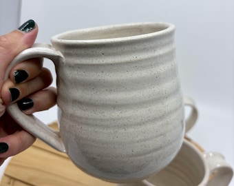 handmade pottery mug, coffee mug, mug set, handcrafted gift, kitchenware, ceramics, stoneware, white mugs