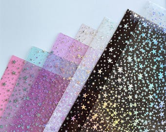 Star Jelly Vinyl Sheets | Holographic Glitter