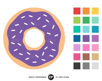 50% OFF SALE! Donut, Doughnut, Breakfast - Cute Clipart, Clip Art - Commercial Use, Instant Download