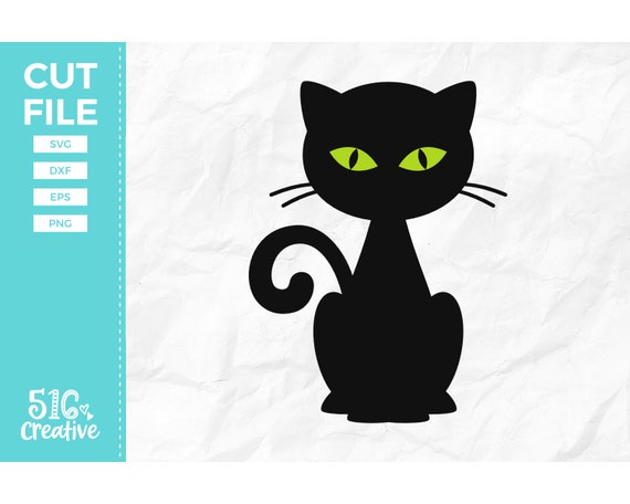 Black Cat Svg Halloween Svg Svg Dxf Eps Png Cutting File Etsy