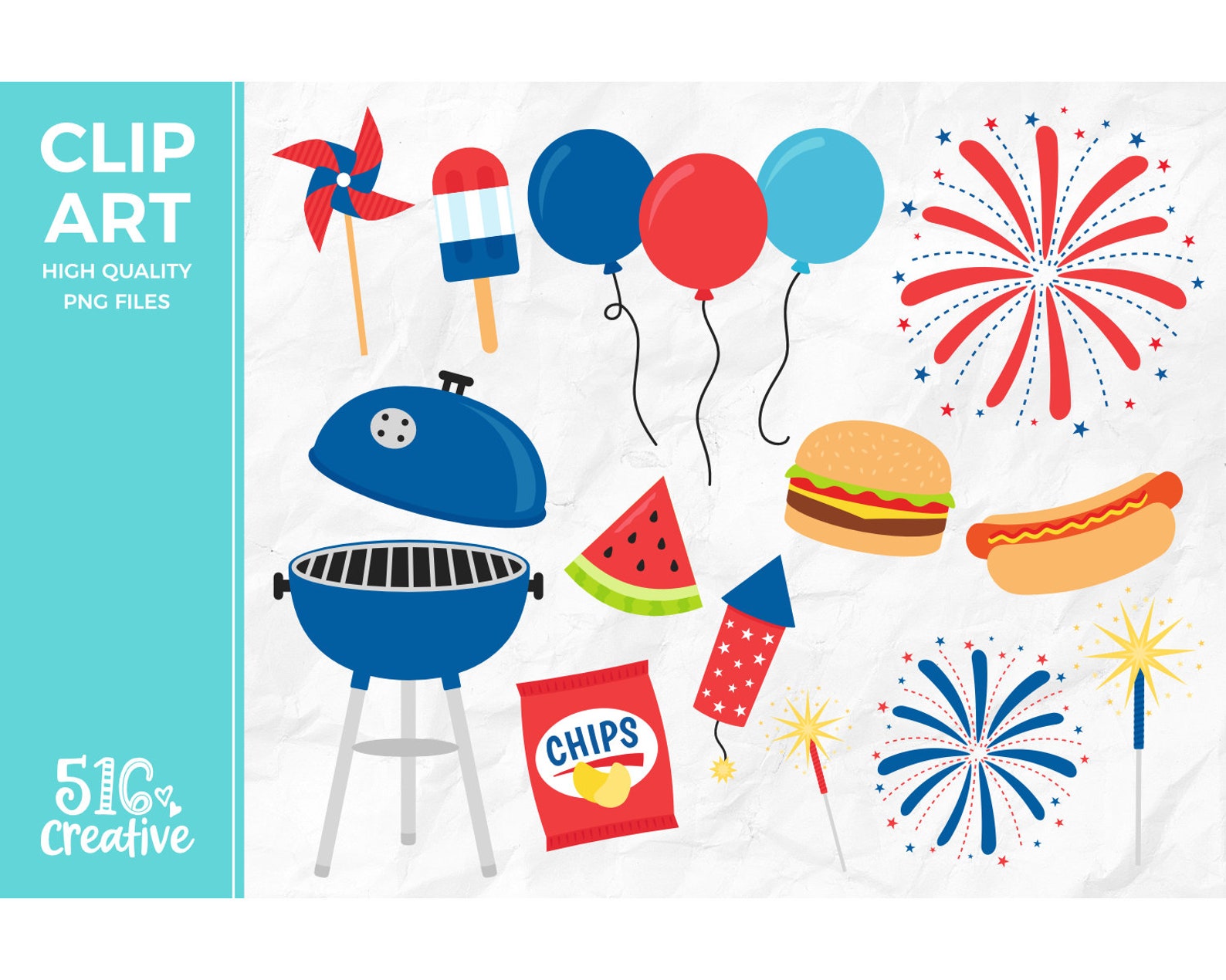 4th of July Clip Art BBQ Clipart Barbecue Clip Art Etsy