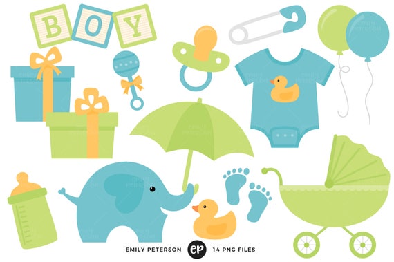 Baby Shower Clip Art Baby Boy Clipart Nursery Clip Art Etsy