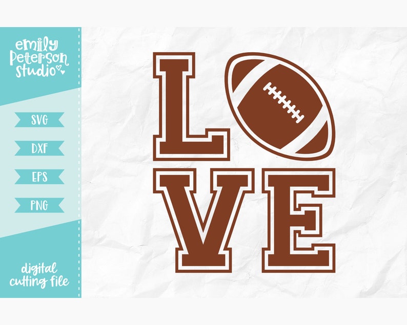 Commercial Use svg dxf eps png Cutting File Cut File Football Love SVG Football SVG Instant Download