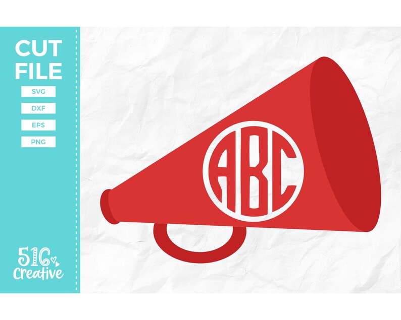 Megaphone Monogram Frame SVG Football SVG svg dxf eps png | Etsy