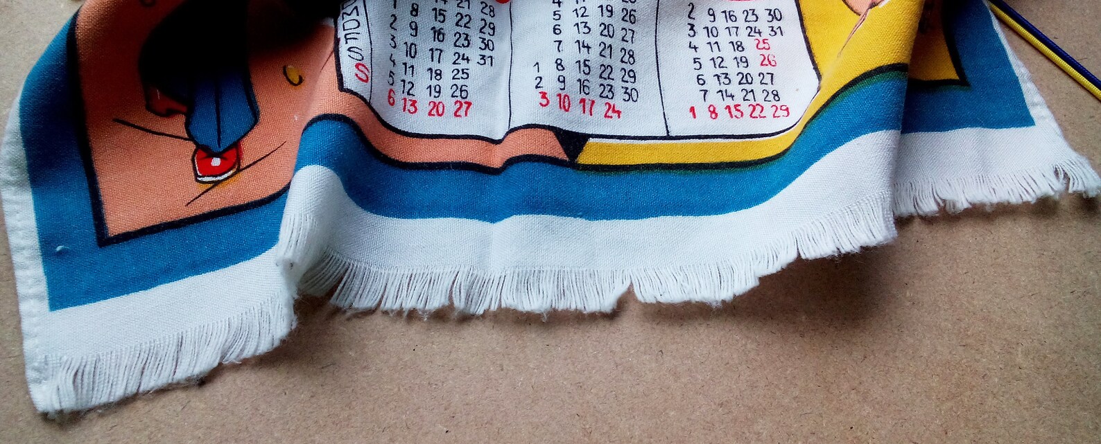 Vintage Cloth Calendar 1974 Fabric Wall Calendar Beat Etsy