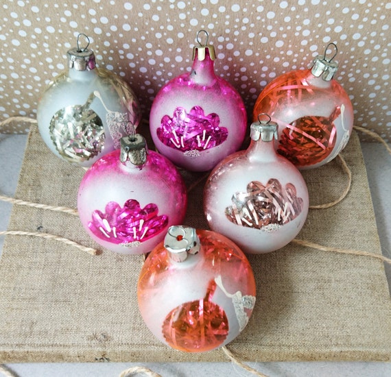 Christmas toy,New Year toy New Year ornaments USSR lot of 4 Glass Christmas ornaments vintage USSR Retro glass ornaments New Year