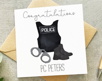 Personalised Police Card, Police Congratulations Card, Police Promotion Card, Police Passing Out, Police Force, PCSO Card, Police Well Done