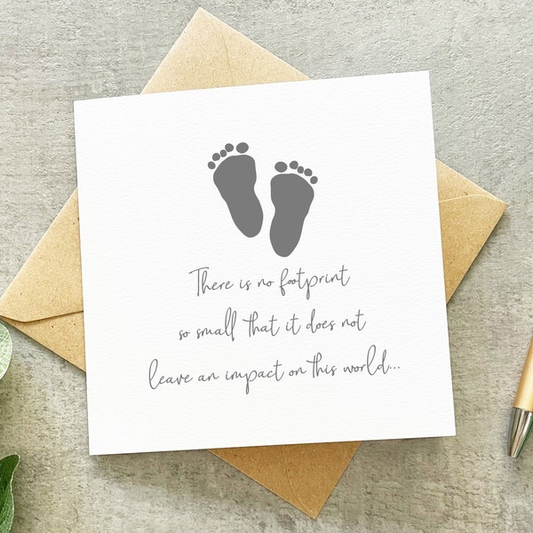 Baby Bereavement Card, Child Bereavement, Sympathy Card, Miscarriage, Pregnancy Loss, No Footprint So Small, Thinking Of You, Baby Loss Card