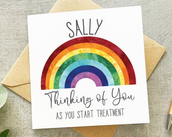 Thinking Of You Card, Starting Treatment, Starting Chemo, Cancer Diagnosis Card, Start Treatment, Rainbow Good Luck, Thinking Of You Rainbow