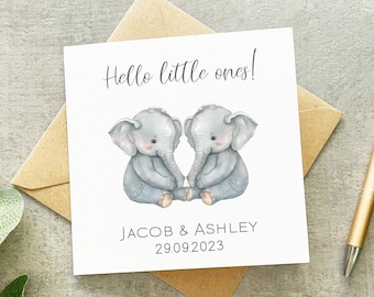 Twins New Baby Card, Twins Card, Baby Boy Twins, Welcome To The World, New Baby Gift, Twins Gift, Congratulations Baby Card, Double The Love