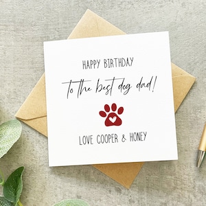 Carte d'anniversaire de papa de chien, carte d'anniversaire drôle de papa de chien, carte d'anniversaire personnalisée, du chien, carte d'anniversaire de papa,