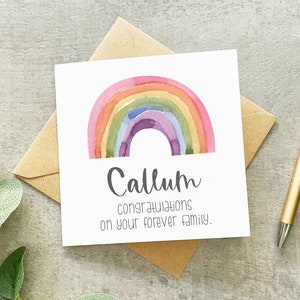 Carte de famille personnalisée pour toujours, carte d'adoption, carte de famille adoptive, carte pour enfant déménageant dans une famille pour toujours, carte de famille adoptive