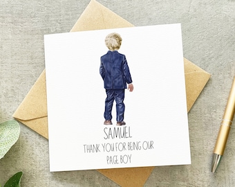 Personalised Page Boy Thank You Card, Ring Bearer Thank You Card, Page Boy Card, Usher Card, Wedding Thank You Cards, Groomsmen Thank You
