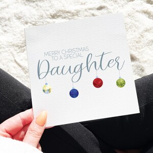 Daughter Christmas Card, Baubles Daughter Christmas Card, Child Christmas Card, Typography, Christmas Card For Daughter, Adult Daughter,