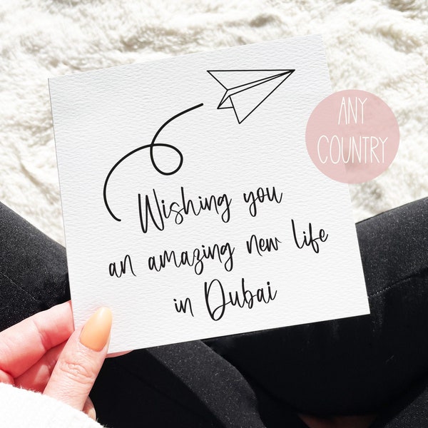 Emigrating Card, Moving To Dubai Card, New Adventures Card, Paper Plane Card, Emigration Card, Moving Abroad, Moving Abroad