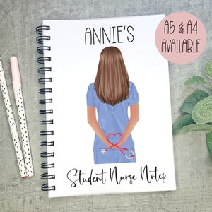 Personalisierte Student Krankenschwester Notizen Notizbuch, Azubi Krankenschwester Geschenk, Glückwünsche Krankenschwester Geschenk, Platzierung Geschenk, viel Glück Geschenk, Krankenschwester Uni