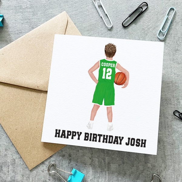 Basketball Birthday Card, Basketball Player Card, Basketball Card, Girls Birthday Card, Boys Birthday Card, Personalised Birthday Card