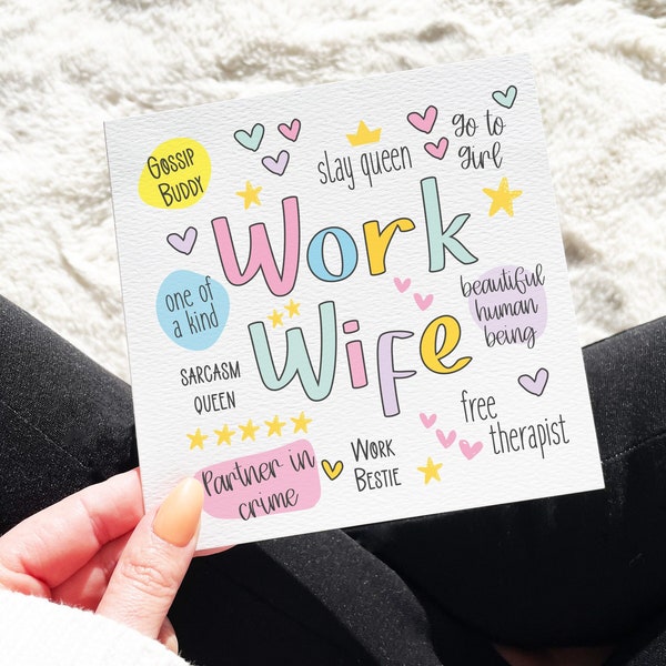 Work Wife Card, Work Bestie, Work Best Friend, Work Wife Birthday Card, Leaving Work Card, Work Bestie Birthday Card, Affirmations