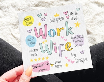 Work Wife Card, Work Bestie, Work Best Friend, Work Wife Birthday Card, Leaving Work Card, Work Bestie Birthday Card, Affirmations