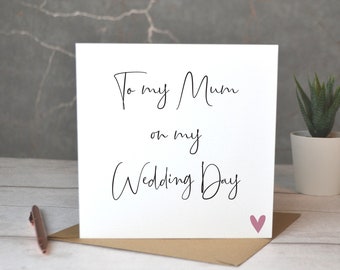 Mother of the Groom To My Mother On My Wedding Day Card FPS0060 Mother of the Bride Mom Card Greenery Card - Wedding Card