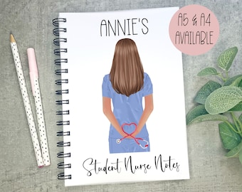 Personalised Student Nurse Notes Notebook, Trainee Nurse Gift, Congratulations Nurse Present, Placement Gift, Good Luck Present, Nurse Uni