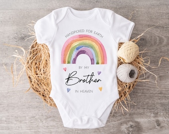 Handpicked For Earth, Rainbow Baby Vest, Handpicked By My Brother In Heaven, New Baby Gift, Rainbow Baby Vest, Baby Boy Vest, Rainbow Baby
