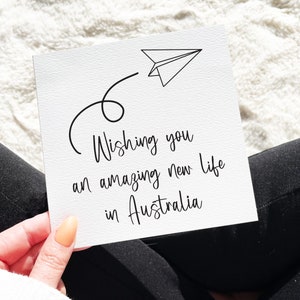 Emigrating Card, Moving To Australia Card, New Adventures Card, Paper Plane Card, Emigration Card, Moving Abroad, Moving To America