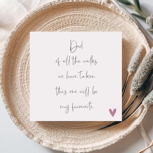 Le père de toutes nos promenades, carte À mon père, carte pour papa le jour du mariage, cadeau pour le père de la mariée, carte pour le père du marié
