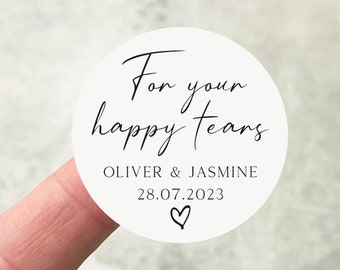 Adesivi per tessuti di lacrime felici, adesivi per tessuti di nozze, adesivi per tessuti di nozze personalizzati, per le tue lacrime felici, adesivi per matrimoni