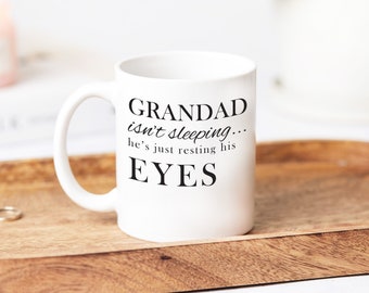 Funny Mug For Grandad, Grandad Mug, Grandad Isn&#39;t Sleeping, He&#39;s Just Resting His Eyes, Present For Grandad,