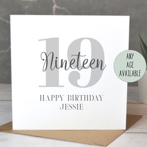 Carte d’anniversaire d’âge, carte d’anniversaire personnalisée, carte d’anniversaire d’âge aléatoire, carte d’anniversaire souvenir, carte de tous les âges, 14e, 15e, 17e, 19e,