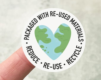 Recycled Packaging Stickers, Eco Friendly Packaging Stickers, Small Business Stickers, Personalised Business Stickers, Eco Friendly Stickers