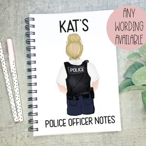 Personalised Police Notebook, Trainee Police Officer, Inspector Notes, Personalised Police Gift, Present For Police Officer
