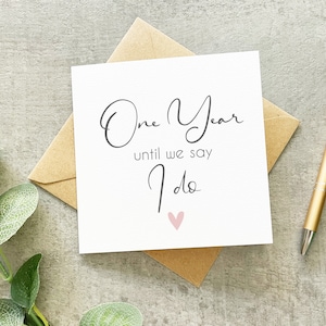 One Year Until I Do Card, Wedding Countdown Card, One Year Till Wedding, One Year Until We&#39;re Mr & Mrs, Wedding Countdown, I Do, Mr and Mrs
