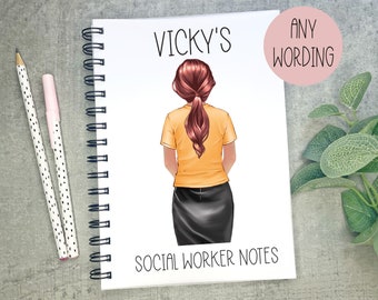 Personalised Social Worker Notebook, Social Worker Gift, Congratulations Gift, Social Worker Student, New Job, Promotion, Social Work,