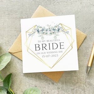To My Beautiful Bride On Our Wedding Day, Rustic Bride Card, Wedding Day Cards, Bride Gift, Wife To Be Card, To My Bride On Our Wedding Day