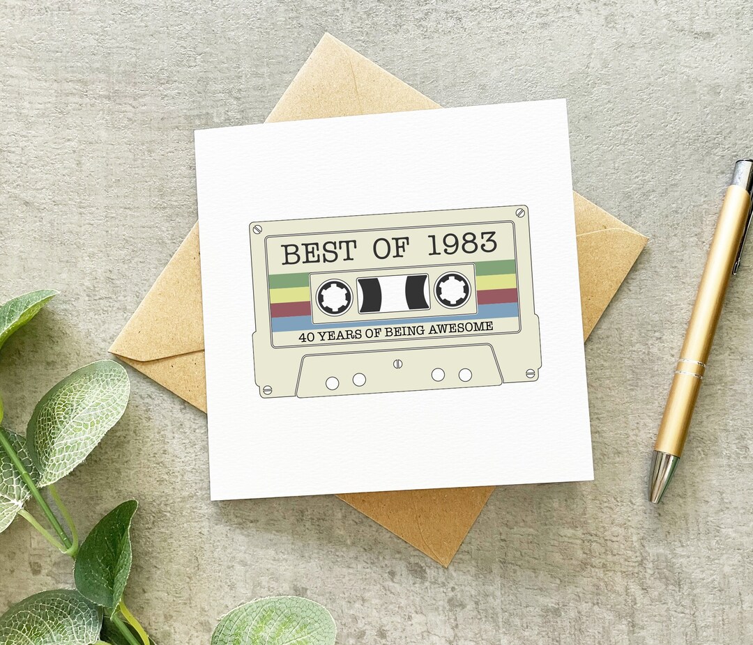 Cassette Tape Card Retro 40th Birthday Card 80's Etsy