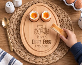 Personalised Girls Breakfast Board, Wooden Dippy Eggs And Soldiers Board, Egg Cup, Princess Egg Board