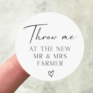 Personalised Wedding Confetti Stickers, Throw Me Stickers, Wedding Stickers, Personalised Confetti Stickers, Confetti Cones