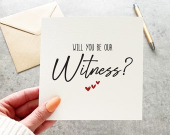 Will You Be Our Witness, Witness Proposal Card, Wedding Cards, Witness Wedding Card, Wedding Witness, Witness Card, Witness Request Card