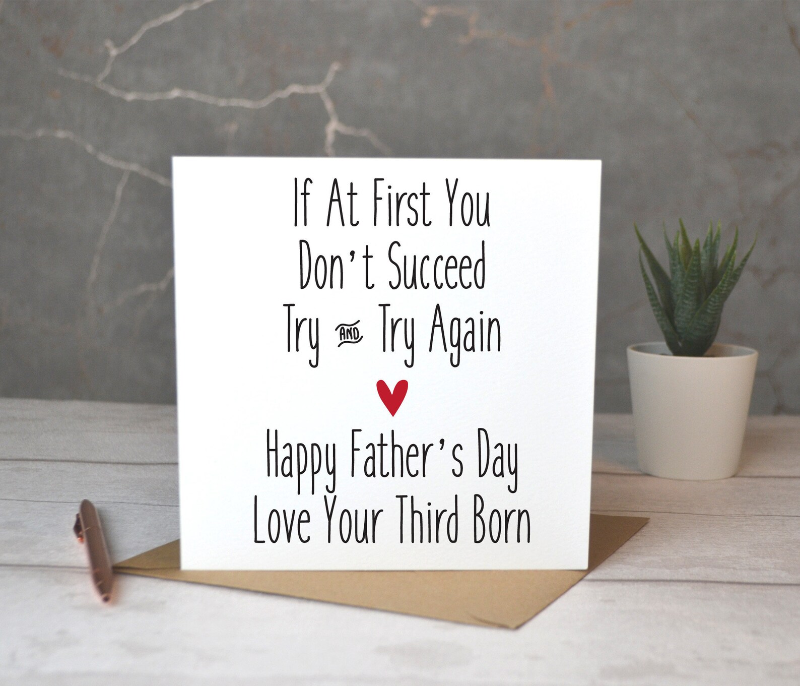 Funny Father's Day Card, Sarcastic Father's Day Card, If at First You ...