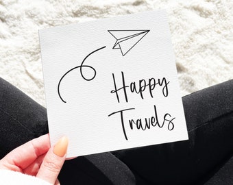 Happy Travels Card, Going Travelling, Gap Year Card, Adventuring Card, Safe Travels Card, Paper Plane Card, Working Abroad Card