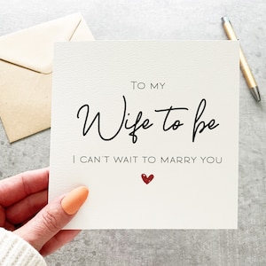 Pour ma future femme, J'ai hâte de vous marier, Carte pour le jour du mariage, Carte pour la mariée le jour du mariage, Cadeau pour la mariée, Carte pour le fiancé, Carte de fiancé,
