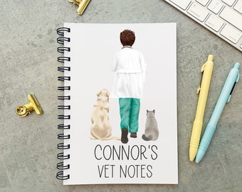 Personalised Male Vet Notebook, Vet Present, Qualified Vet Gift, Vet Thank You Gift, Vet Uni, A5 Notebook, A4 Notebook