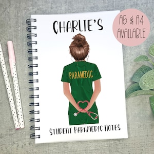 Personalised Student Paramedic Notebook, Trainee Paramedic Gift, Congratulations Paramedic Present, Thank You Paramedic, Paramedic Notes