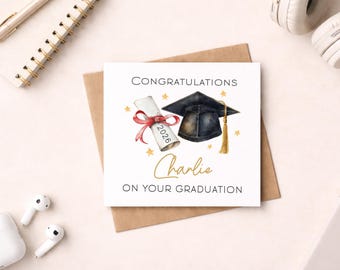 Personalised Graduation Card, Class of 2026, Congratulations You Finished University,
